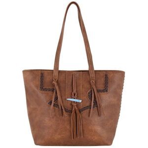 JUSTIN BOOTS handbag concealed carry braided yoke tote  NWT